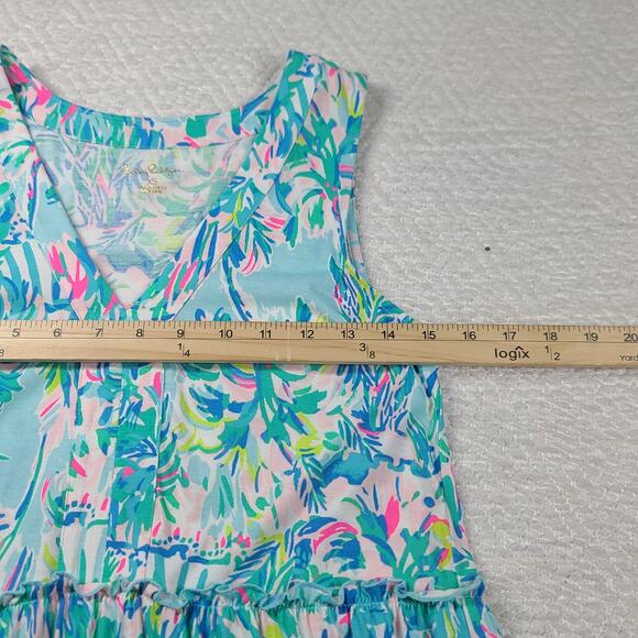 Lilly Pulitzer Lorina Swing Dress Cabana Cocktail Blue Ibiza SZ XS Resort Wear - Picture 6 of 9
